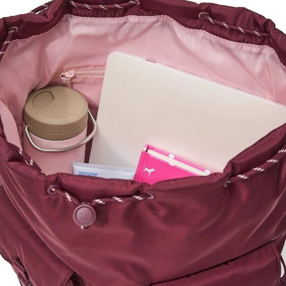 PINK VICTORIA'S SECRET Wild Rose Nylon Cargo Backpack Fits up to a 15" Laptop - Picture 5 of 5